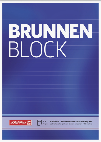 Brunnen Briefblock A4 liniert ungelocht