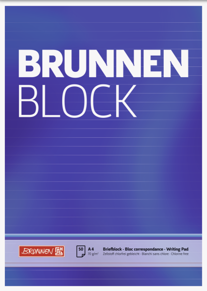 Brunnen Briefblock A4 liniert ungelocht - 1052727