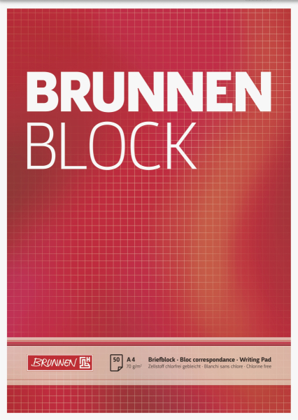 Brunnen Briefblock A4 kariert ungelocht