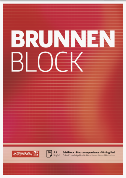 Brunnen Briefblock A4 kariert ungelocht - 1052728