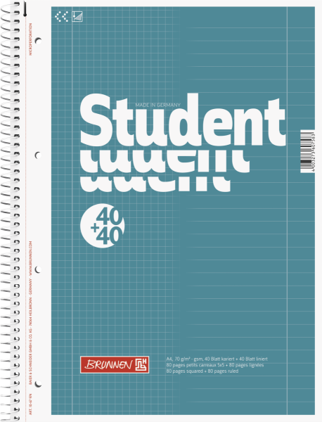 Brunnen Collegeblock A4  Duo holzfrei - 67974