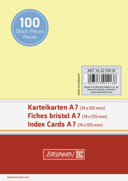 Karteikarte A7 unlin ge 100St - 102270010