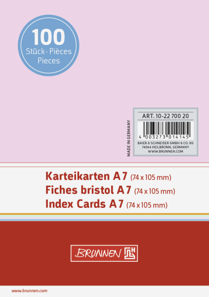 Karteikarte A7 unlin rt 100St - 102270020