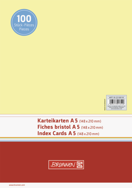 Karteikarte A5 unlin ge 100St - 102250010