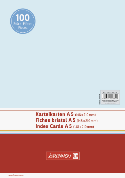 Karteikarte A5 unlin bl 100St - 102250030