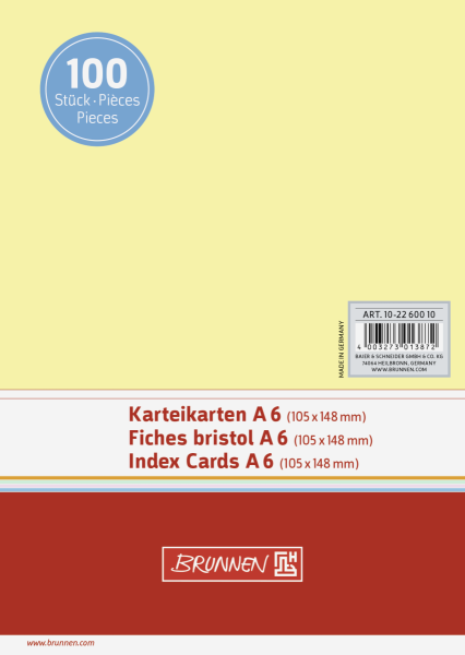 Karteikarte A6 unlin ge 100St - 102260010