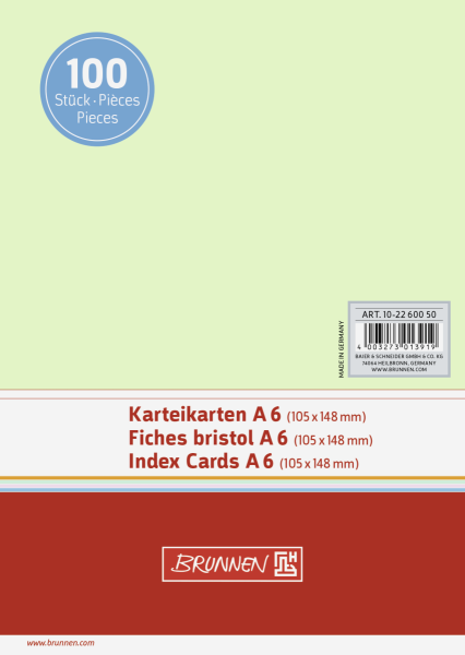 Karteikarte A6 unlin gn 100St - 102260050