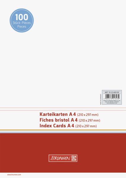 Karteikarte A4 unlin ws 100St - 102240000