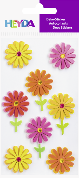 Sticker Mix Blumen rot gelb - 203780717