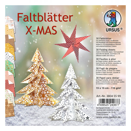 Bähr Faltblätter X-Mas, 110 g