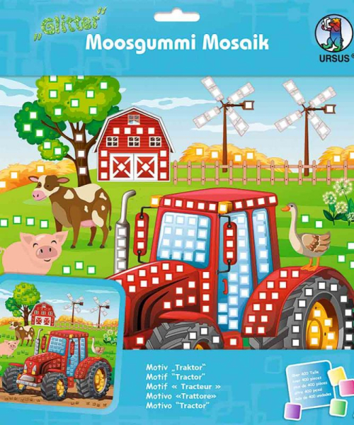 Moosgummi Mosaik Glitter Traktor - 8420017