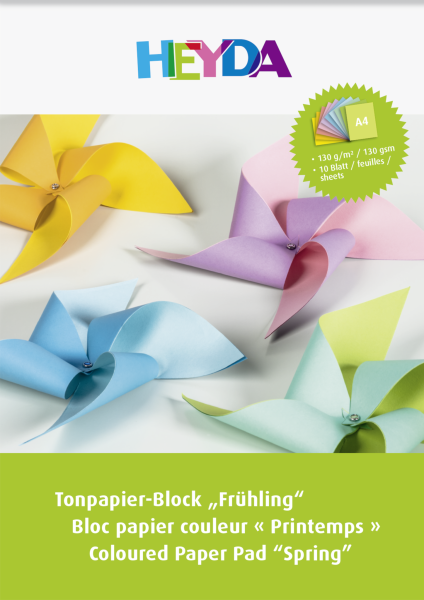 Heyda Tonpapierblock A4  Frühling - 2047151