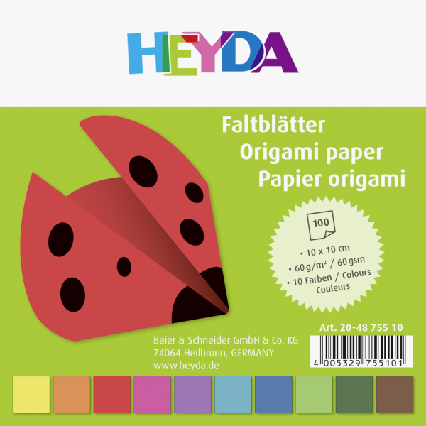 Heyda Faltblätter 100Blatt 10x10 - 4875510