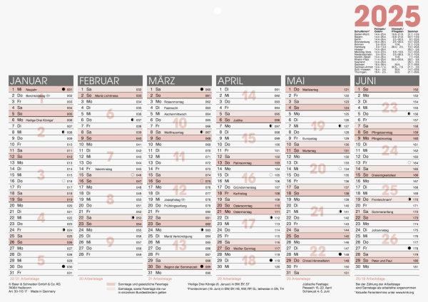 Tafelkalender A4, - 5011317005