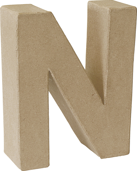 Pappmache 3D Buchstabe N 17,5x5,5cm - 2119293114