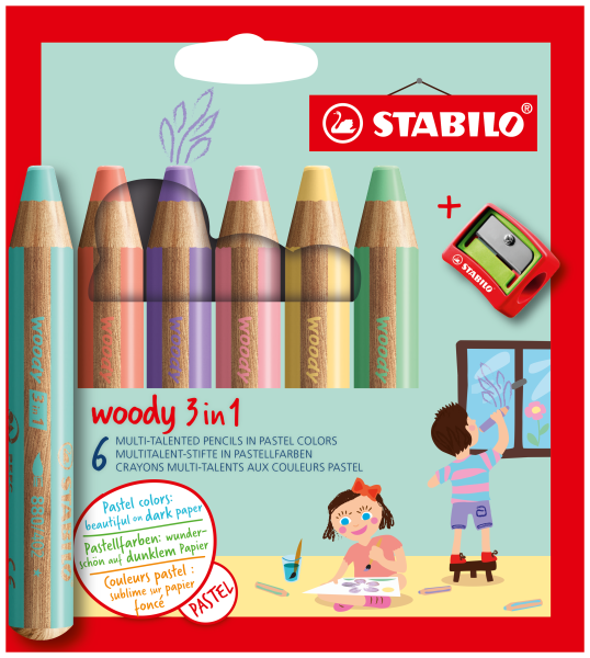 STABILO Multitalentstift woody 3 in 1, 6 - 55500621