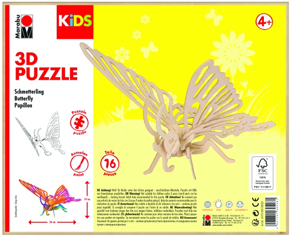 Marabu KiDS 3D Puzzle Schmetterling, 1 - 57202107
