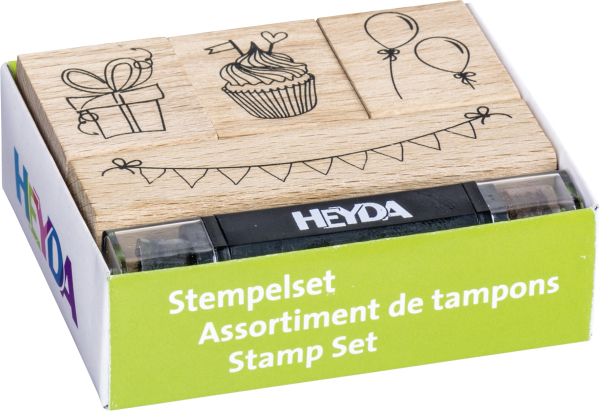 Stempelset Party 4er sw/bl