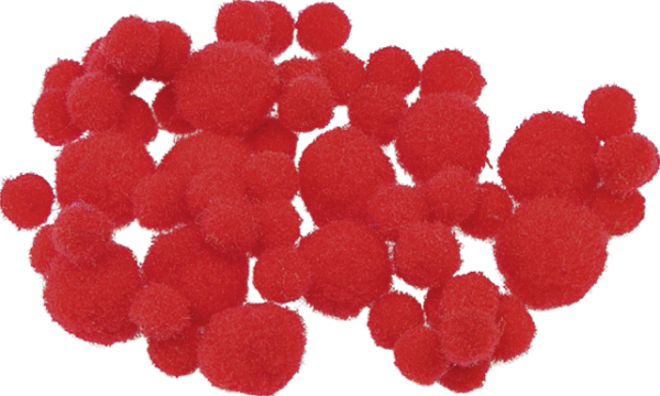 Pompon 8-20mm rot 100er