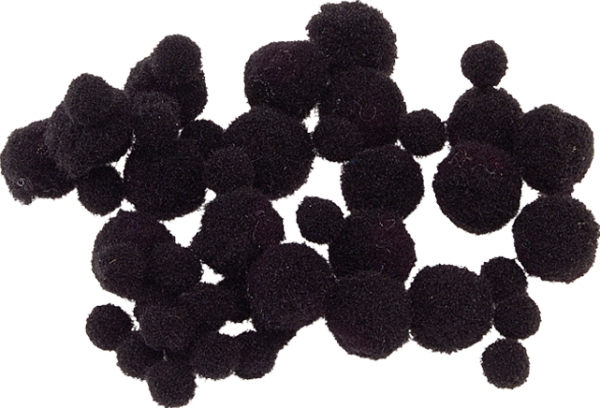 Pompon 8-20mm schwarz 100er