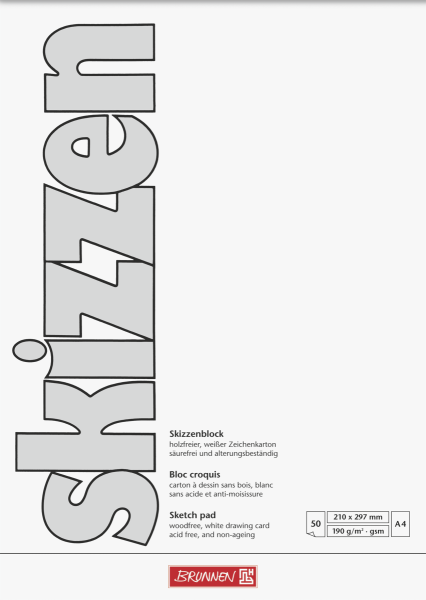 Zeichenkarton Skizzenblock A4 190g 50Bl - 1047455