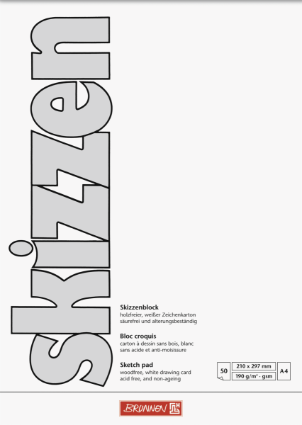 Zeichenkarton Skizzenblock A4 190g 50Bl - 1047455