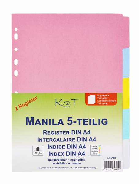 TSI Manila Register mit 5 blanko Tab