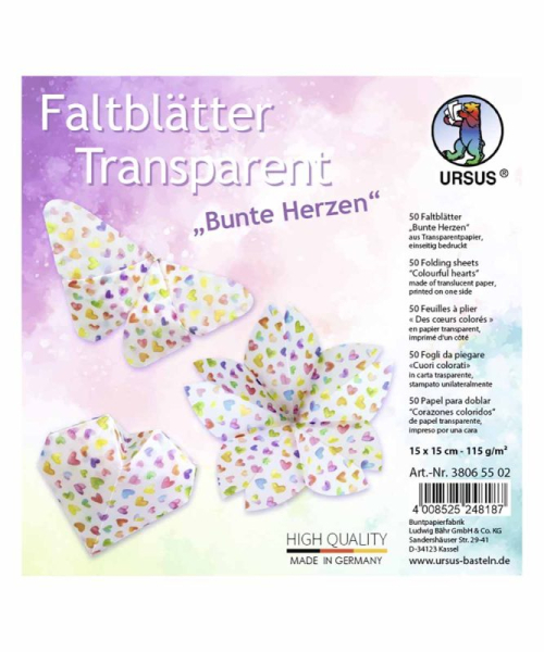 Bähr Faltblätter Transparent Bunte Herz