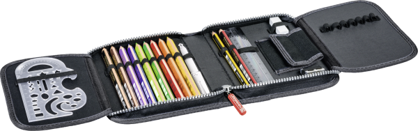 Schüler-Etui 2 Klappen sw - 104918690