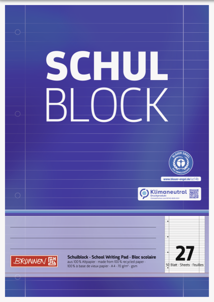 Schulblock A4 Lin27 50Bl RCP - 105260701