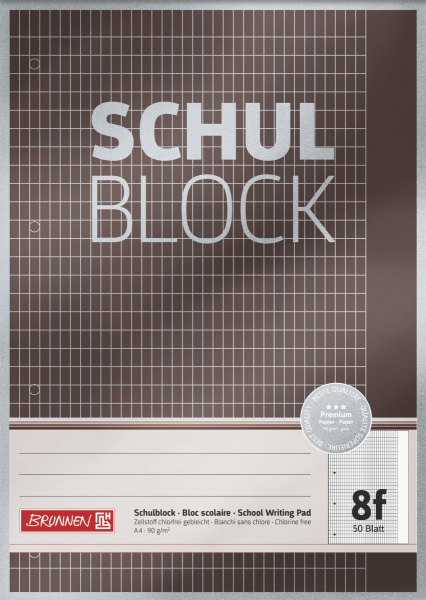 Brunnen Schulblock A4 Lin8f 50Bl Premium - 1052608