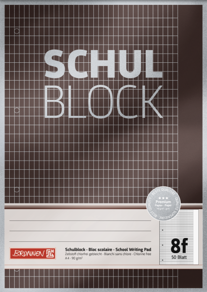 Brunnen Schulblock A4 Lin8f 50Bl Premium - 1052608