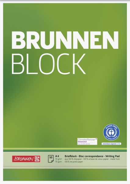 Briefblock A4 70g unliniert RCP - 105261601