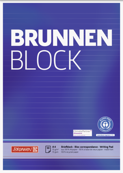 Briefblock A4 70g liniert RCP - 105261701