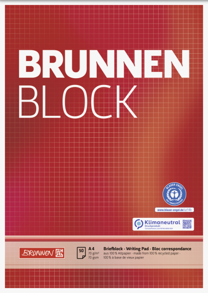 Brunnen Briefblock RCP A4 kariert - 1052618