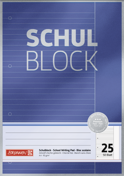 Schulblock A4 Lin25 50Bl Premium - 1052625