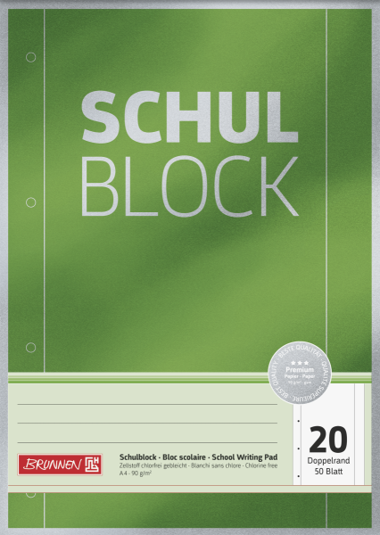 Schulblock A4 unlin. 50Bl Premium - 1052630