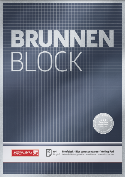 Briefbl. A4 90g BRUNNEN kar.Premium - 1052828