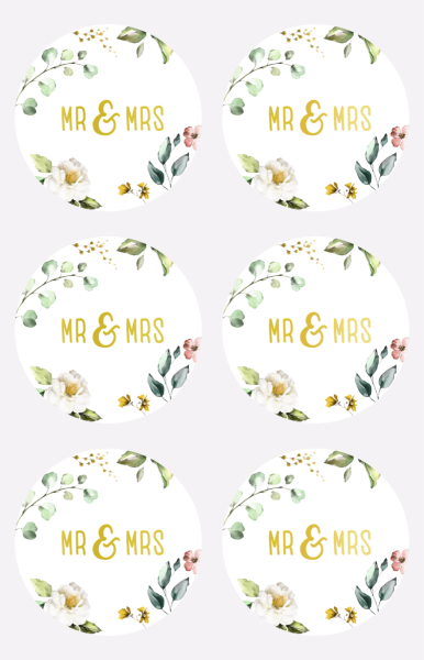 Sticker Mr&Mrs rund 4 cm - 203780816