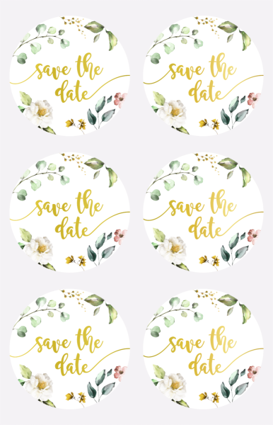 Sticker Save Date rund 4 cm - 203780817