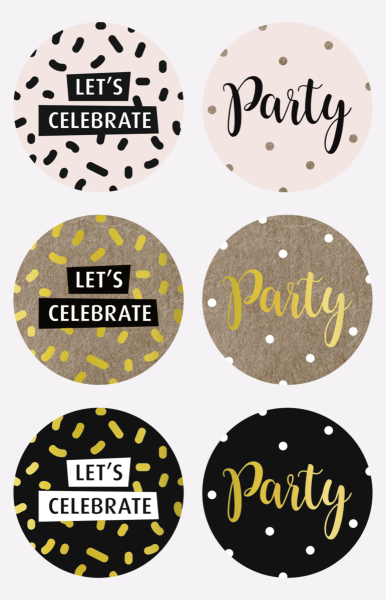 Sticker Party rund 4 cm - 203780819