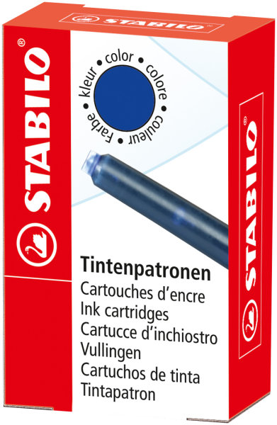 Tintenpatrone, blau, löschbar, 6 Stück - 5/0-041