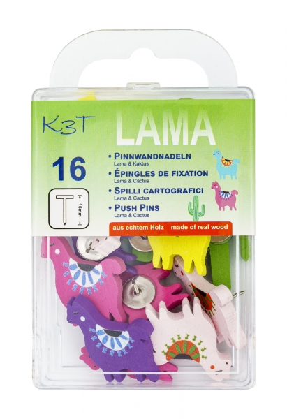 TSI Pinwandnadeln Lama/Kaktus, 16er Pack - 48431