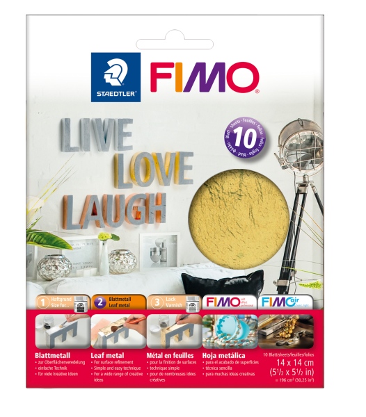 FIMO Blattmetall, gold, 10 Blatt (5 7090 - V0357090196