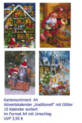 Kartensortiment A4 Adventskalender trad