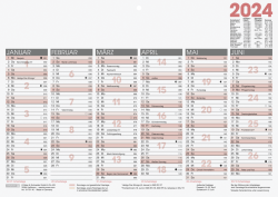 Tafelkalender A4 1S/6Monate,