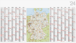Plakatkalender m. Landkarte 114x64,