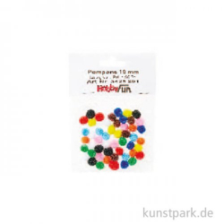 PomPom 10 mm farbig sortiert