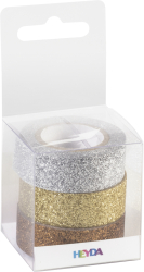 Heyda Glitter Tape/Band  3er gold/silver