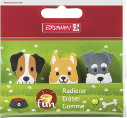 Radiergummi Hund 3er